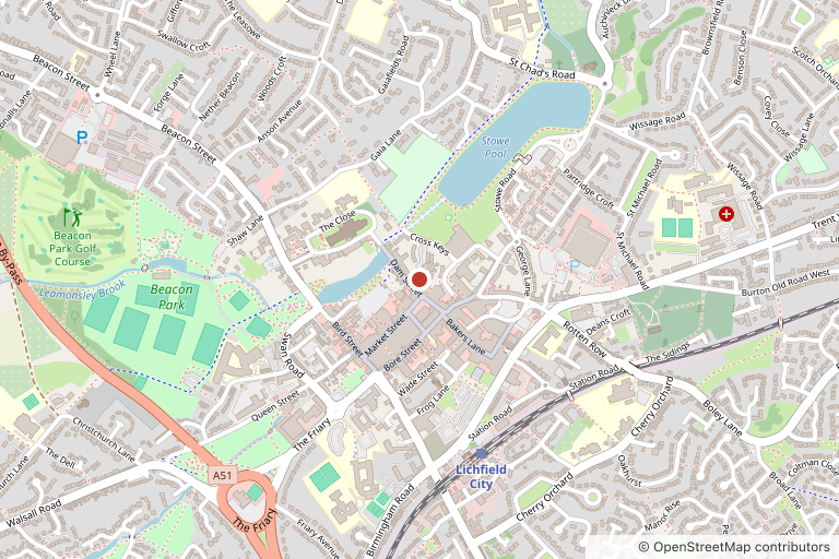 Map showing where Fennel & Fold is, in Lichfield